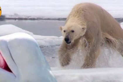 beluga whale and polar bear