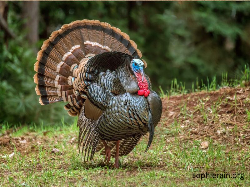 wild turkey with gold feathers